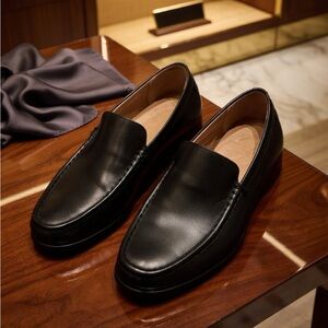 Ted Baker London Black 100% Leather Slip-On Loafers